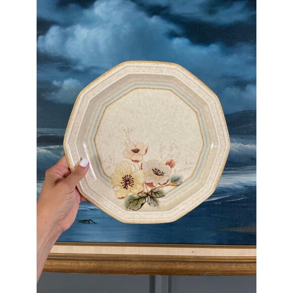 Two Firenze 902 Mikasa Dinner Plate Avante Ivory pink yellow flowers retro 80s - Picture 4 of 9